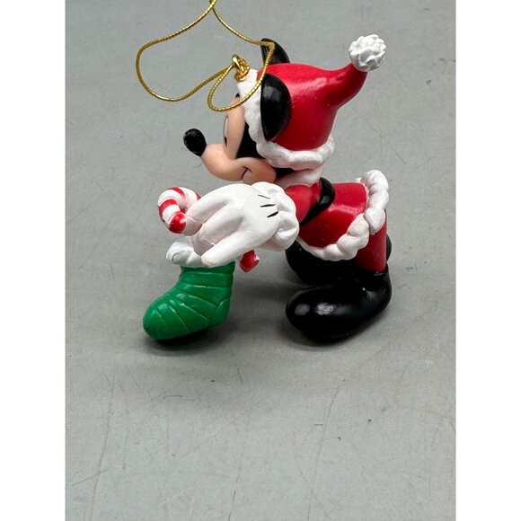 Vintage 1996 Disney Mickey Mouse Candy Cane Stocking Christmas tree Ornament 2.5 - Picture 2 of 5
